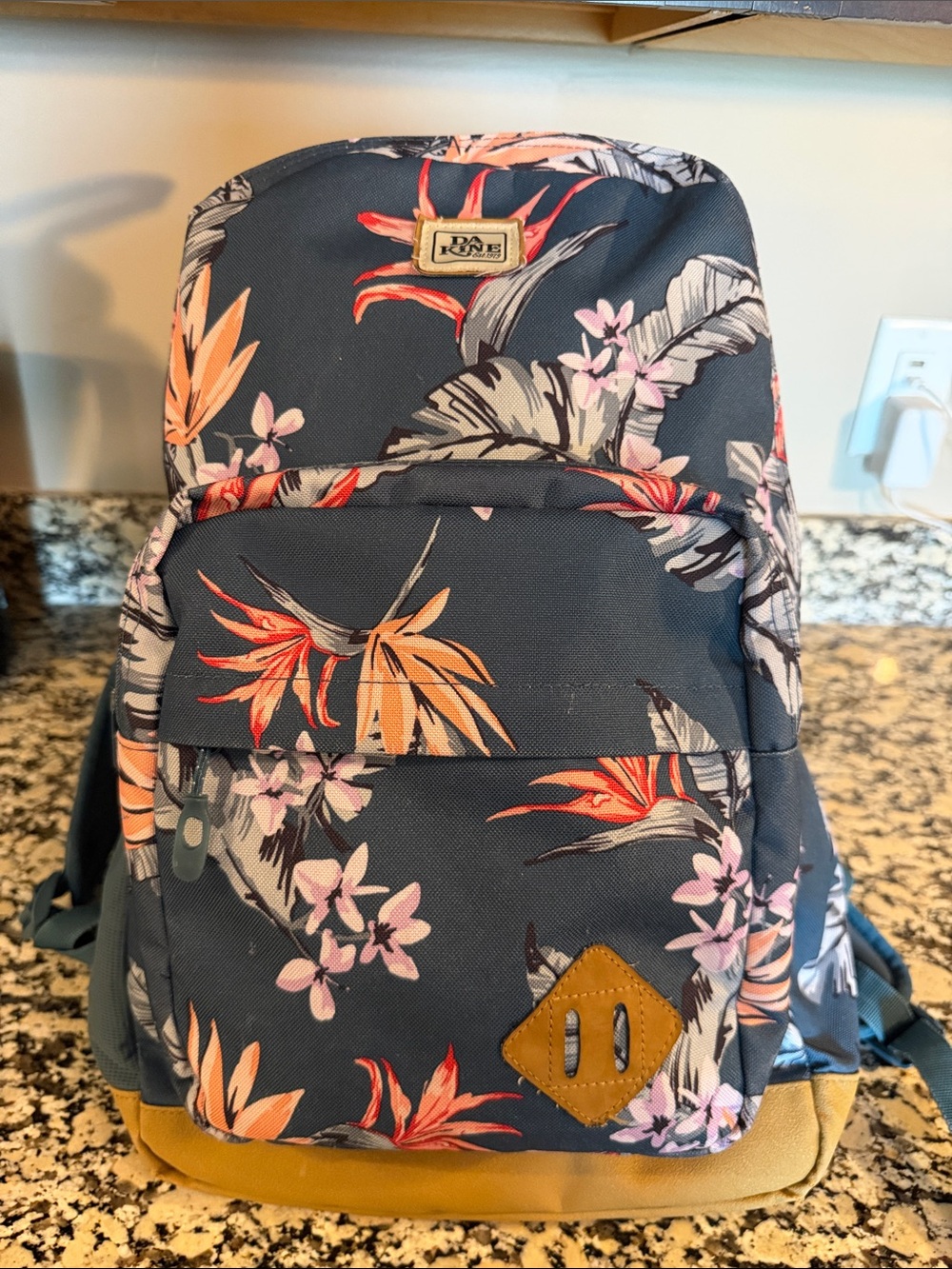 Dakine Green Floral Backpack with Classic Hawaiian Flowers